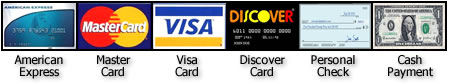credit cards accepted during order